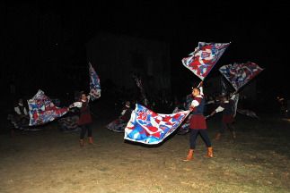 Esibizione sbandieratori e musici in onore di Santa Colomba.