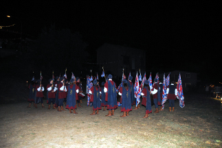 Esibizione sbandieratori e musici in onore di Santa Colomba.