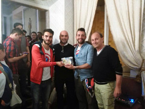 Premiazione di Fabrizio Ercoli e Nicola Gattoni vincitori della specialit di Coppia.