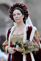 La Dama Cristina Paolini in Piazza del Popolo.