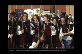 I festeggiamenti per il 3 posto sia nei Musici sia nella Grande Squadra ai Campionati Giovanili di Lugo 2007.
