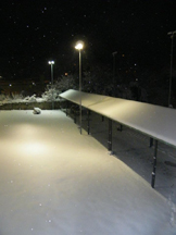 Il giardino pieno di neve.