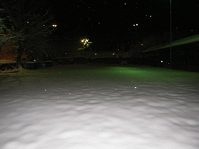 Il giardino pieno di neve.